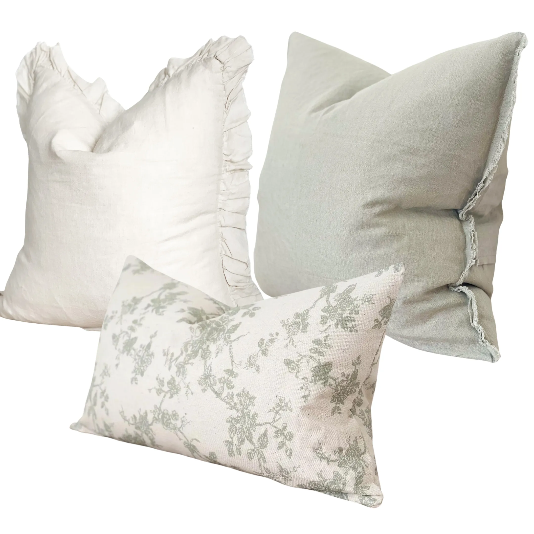 Sage Floral Country Chic Trio