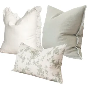 Sage Floral Country Chic Trio