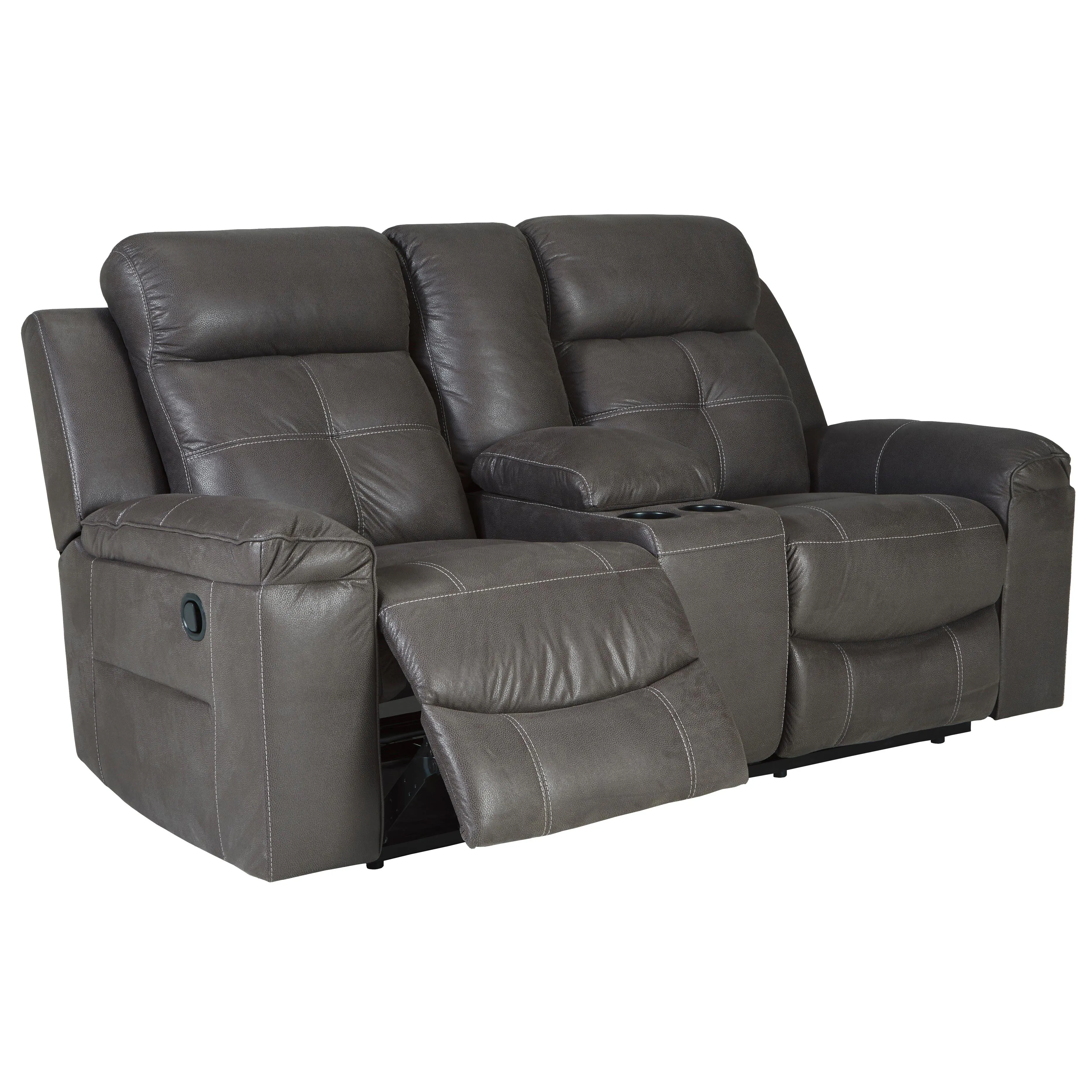 Signature Design by Ashley Jesolo Reclining Fabric Loveseat with Console 8670594C