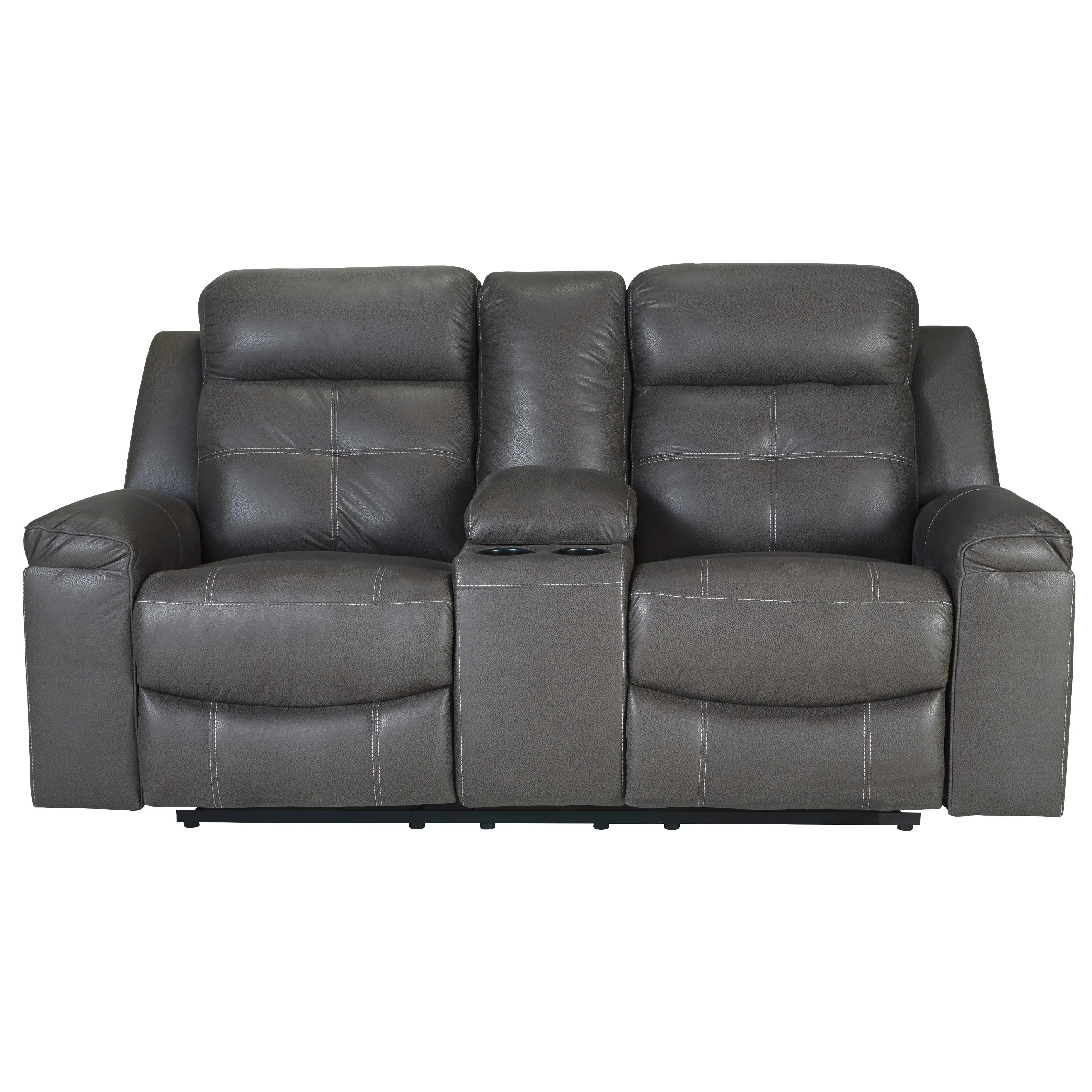 Signature Design by Ashley Jesolo Reclining Fabric Loveseat with Console 8670594C