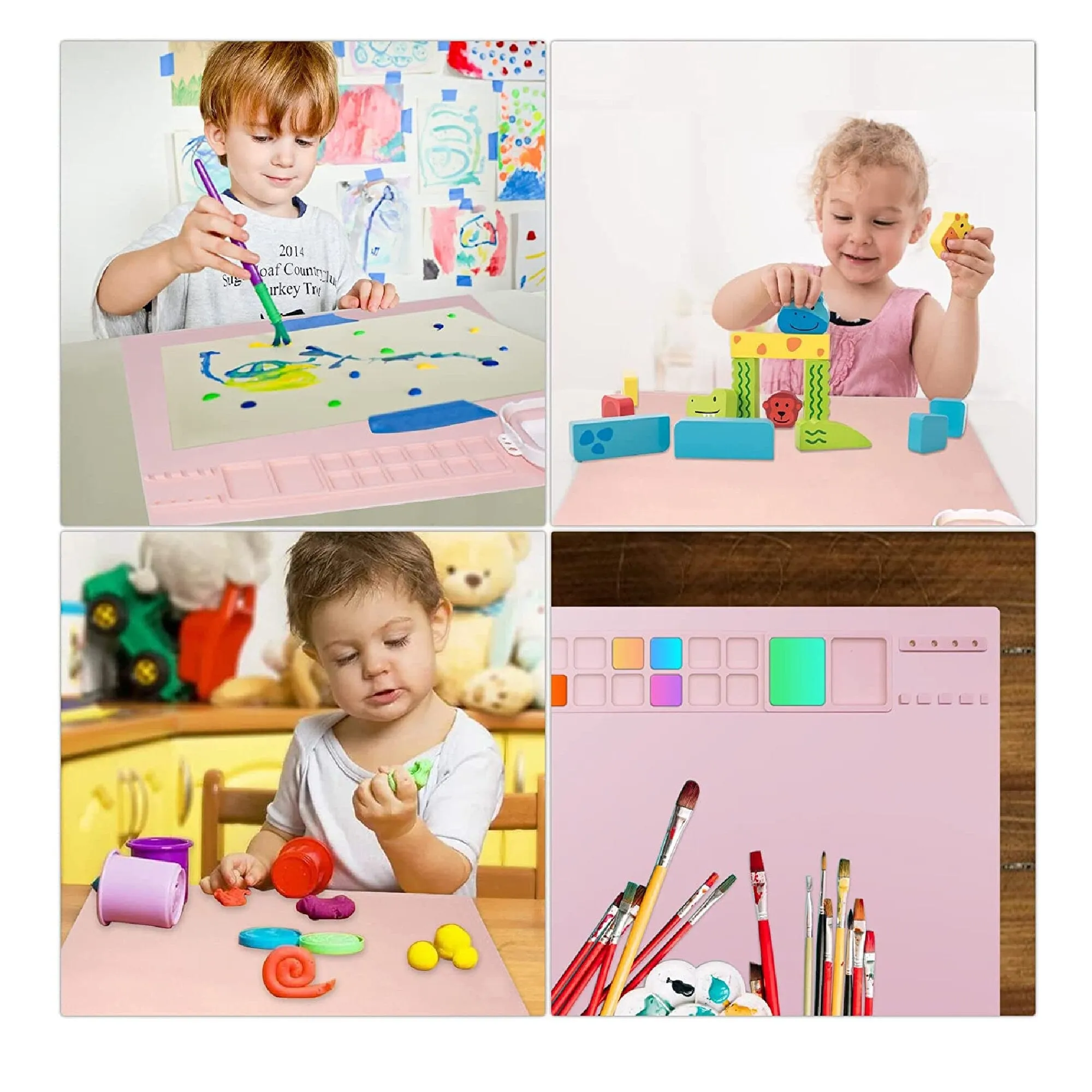 Silicone Craft Mat | Thick Silicone Craft Mat | Creator Painting | Large 20.9" x 16.3" Non-Slip Silicone Mat With Cleaning Cup