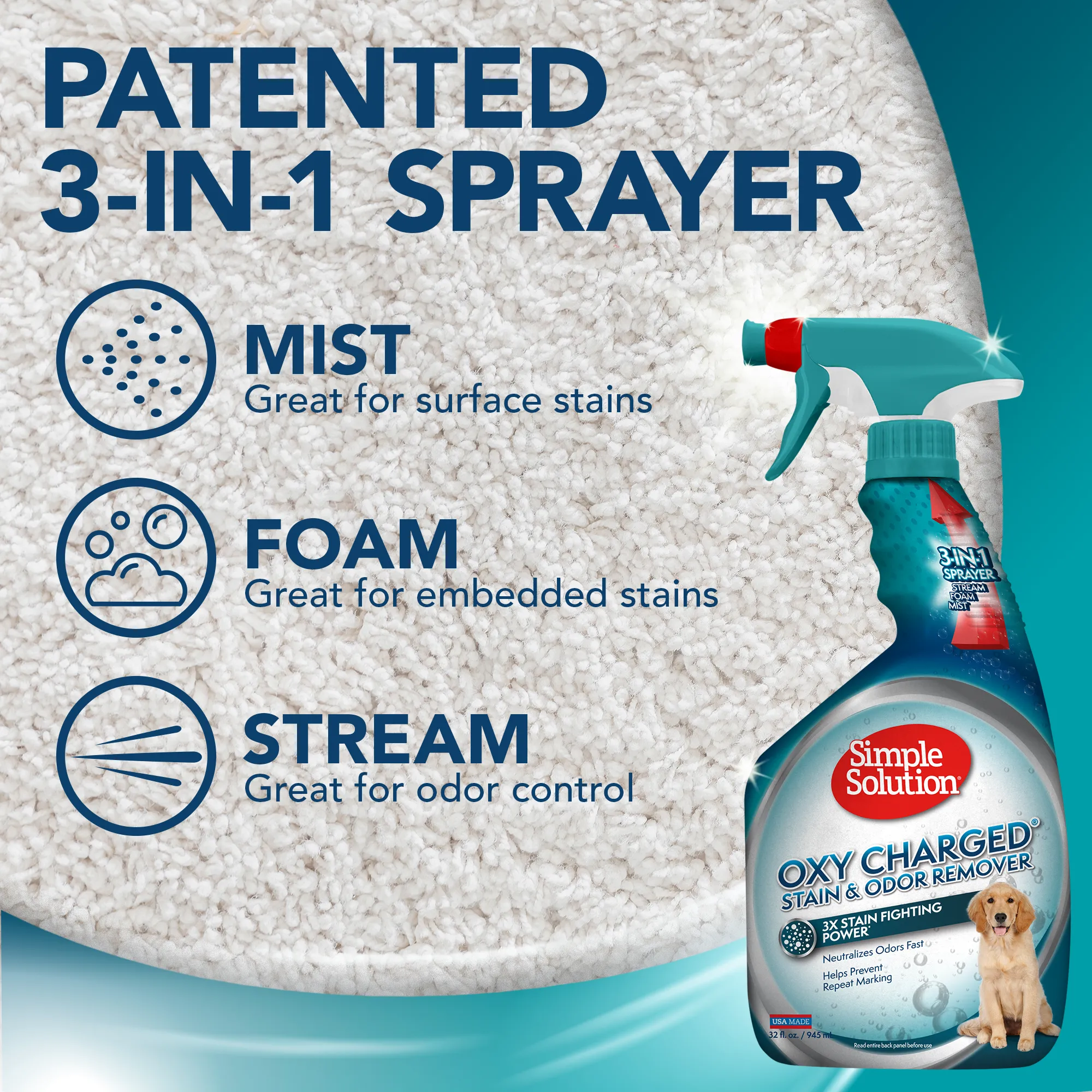 Simple Solution Oxy Charged Stain and Odor Remover 32oz