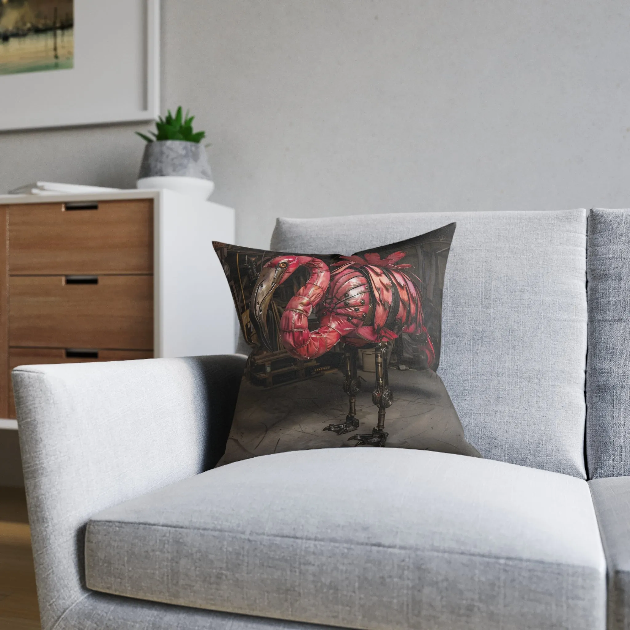 Steampunk Birds - Square Pillow - UK