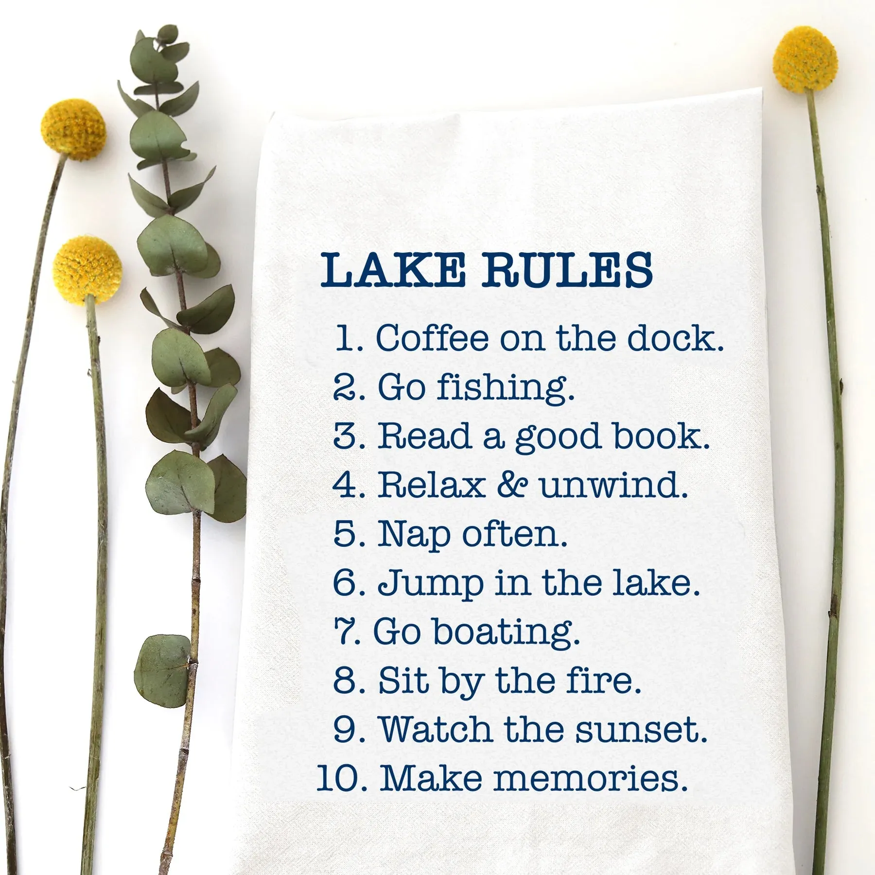 TEA TOWEL: LAKE RULES