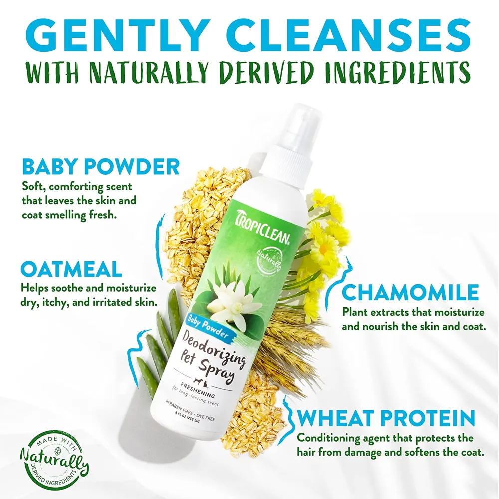 Tropiclean Baby Powder Cologne Spray for Dogs and Cats