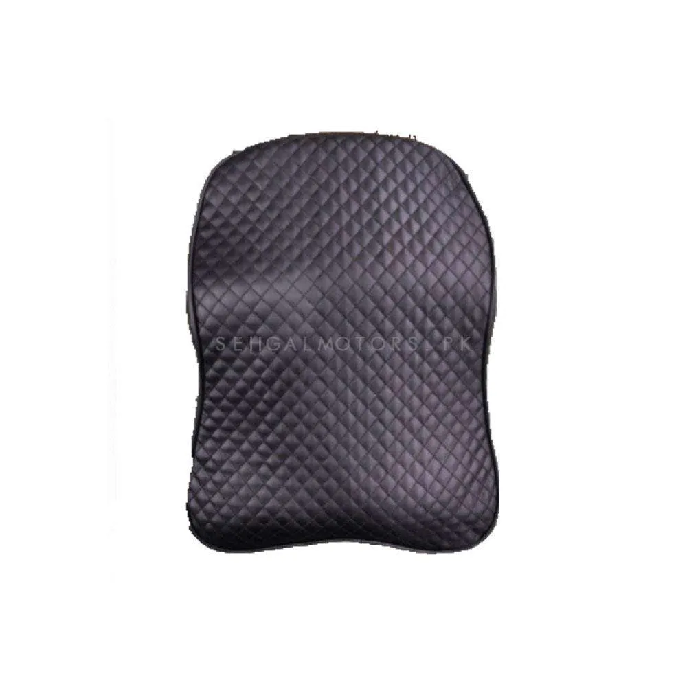 Universal Imported Leather Style Backrest Multi Stitch - Black - Car Seat Headrest Memory Cotton Soft Breathable Pillow Neck Support Cushion