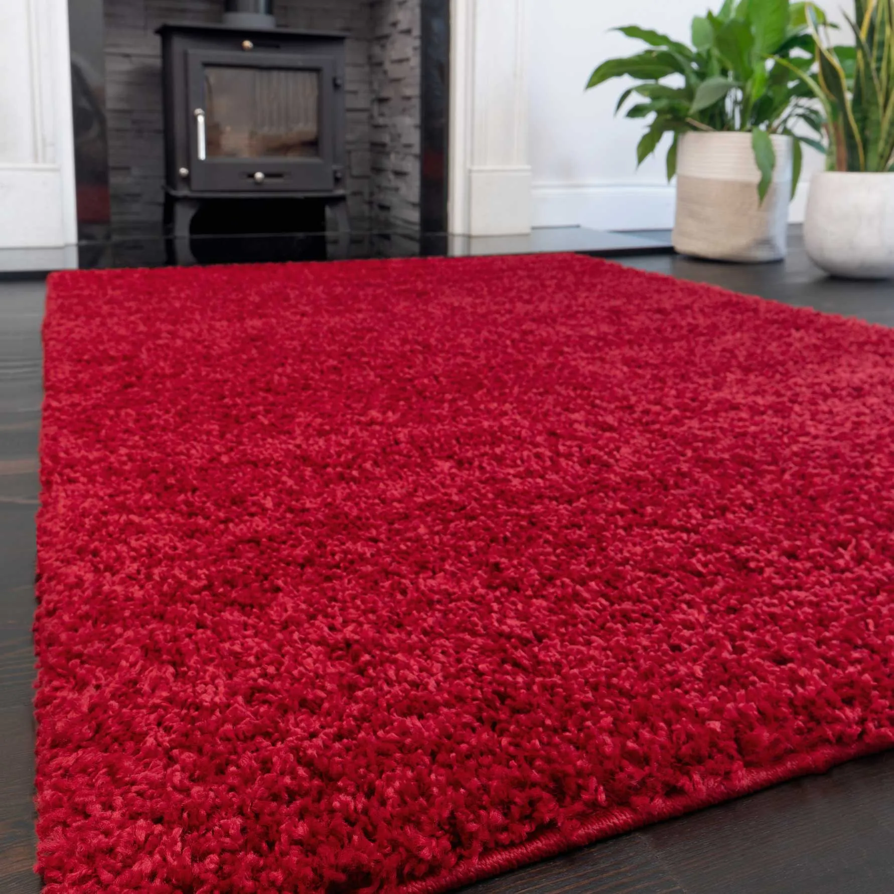 Wine Shaggy Rug