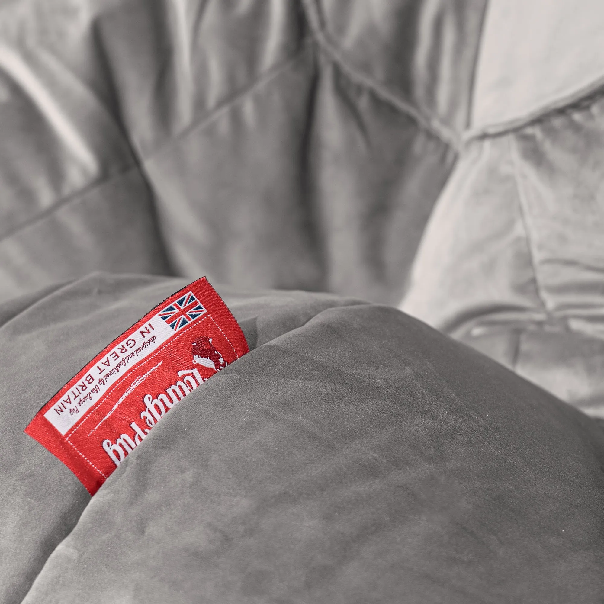 XXL Cuddle Cushion - Velvet Silver