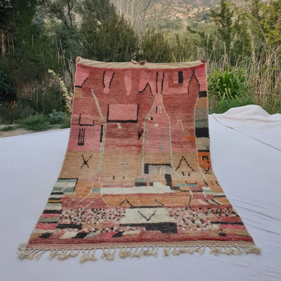 Yakma - Boujad Rug 6x9 Moroccan Handmade | Authentic Berber Living room & Bedroom Rug | 6'56x9'97 Ft | 200x304 cm