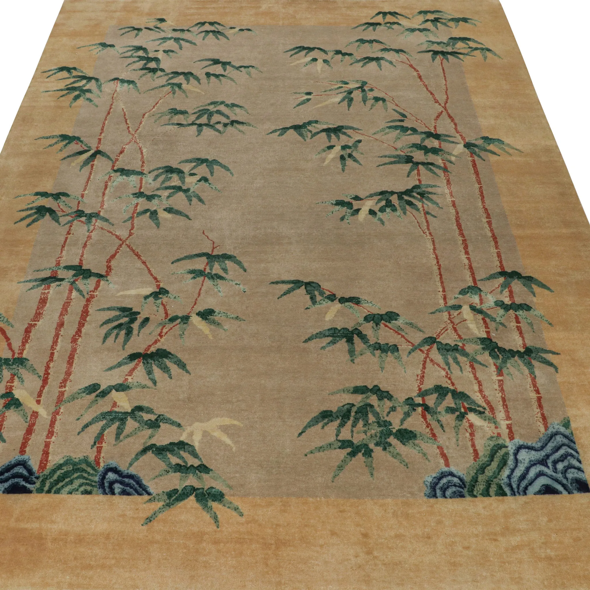 Yellow Traditional Wool Rug - 10'1" x 14'