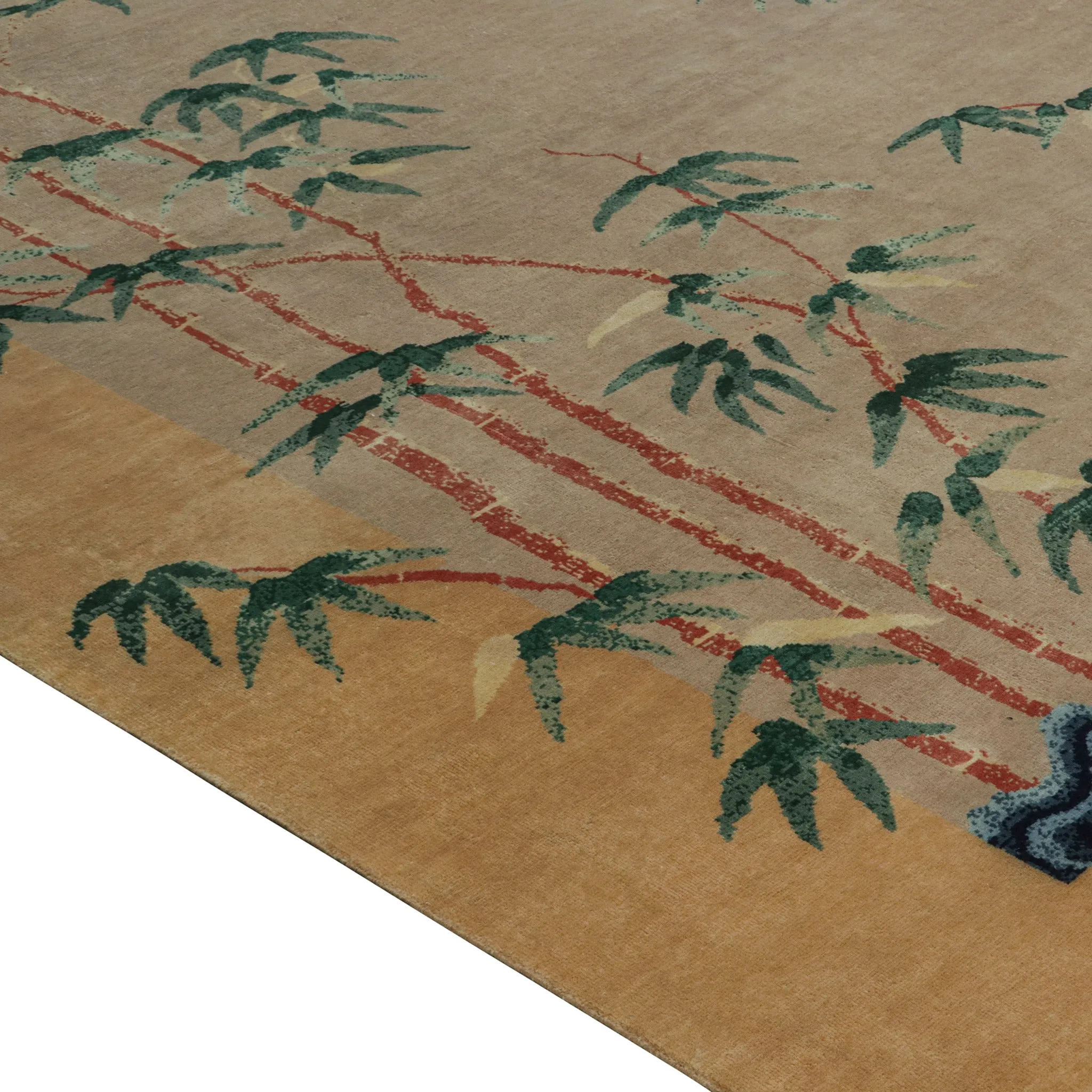 Yellow Traditional Wool Rug - 10'1" x 14'