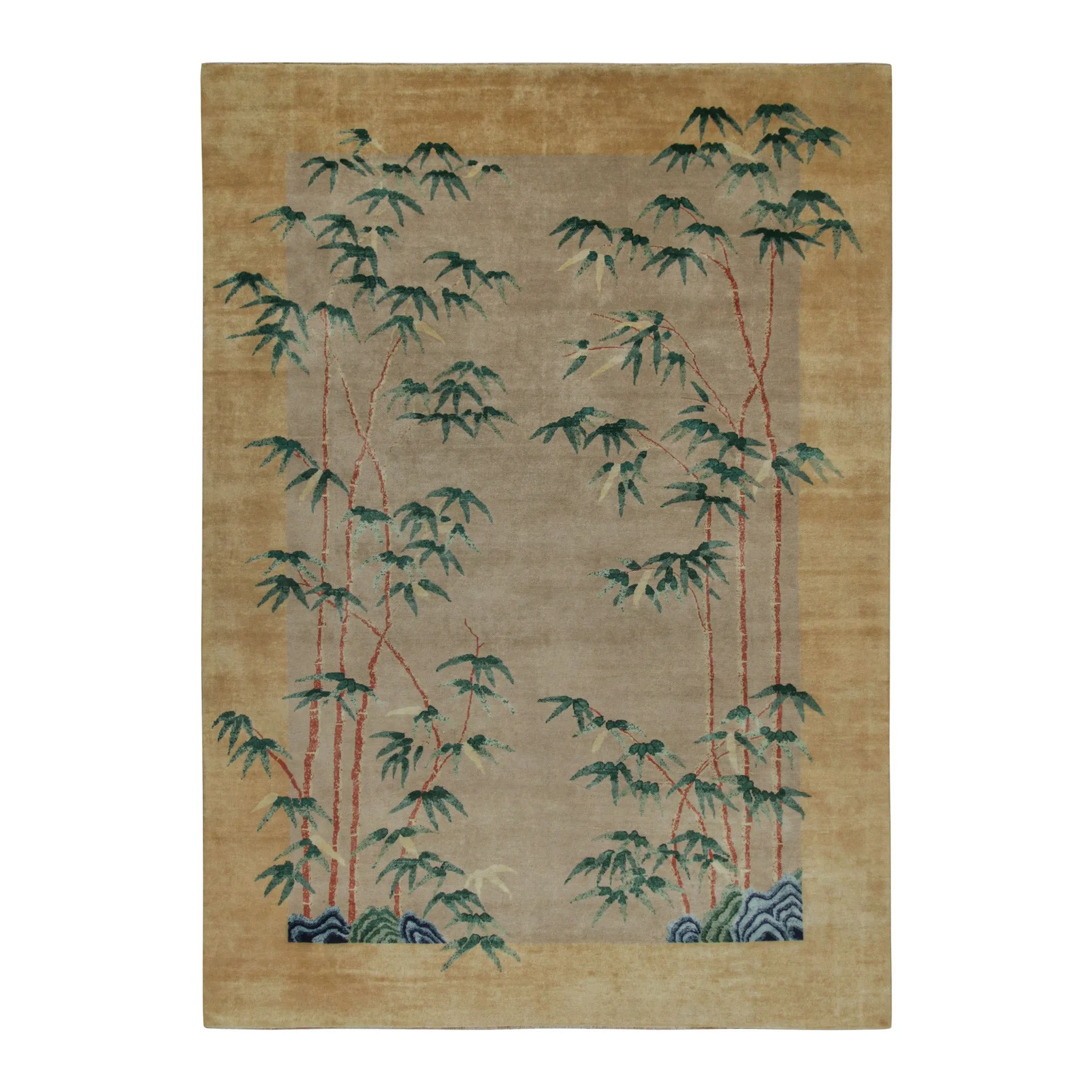 Yellow Traditional Wool Rug - 10'1" x 14'