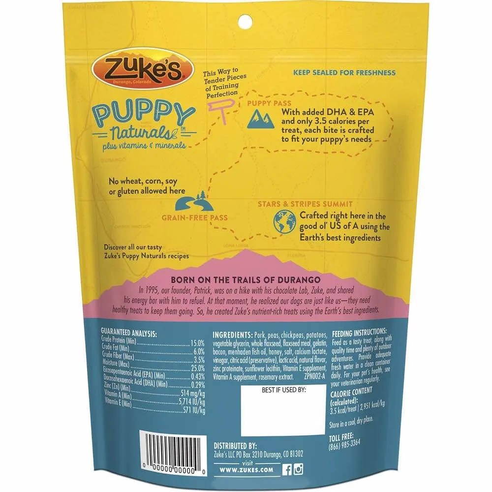 Zuke's Puppy Naturals Pork & Chickpea Grain-Free Dog Treats 5oz